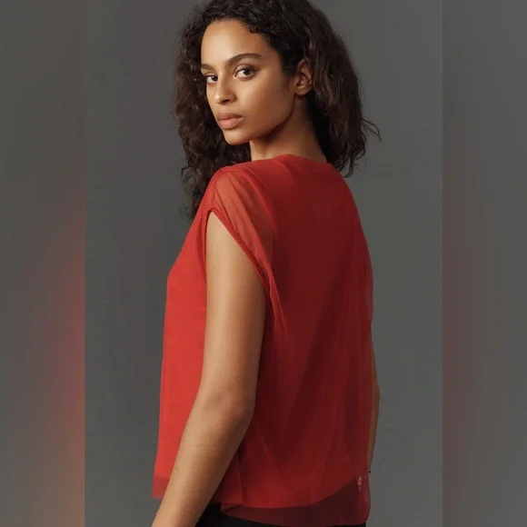 NWT Pilcro Graphic Band Tulle Tee / Red Horse 1976 - Picture 3 of 7